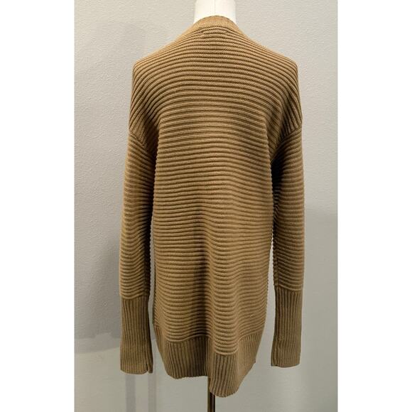Nine West Brown Oversized Chunky Knit Sweater Women Medium Gold Shimmer Fall - Picture 2 of 8